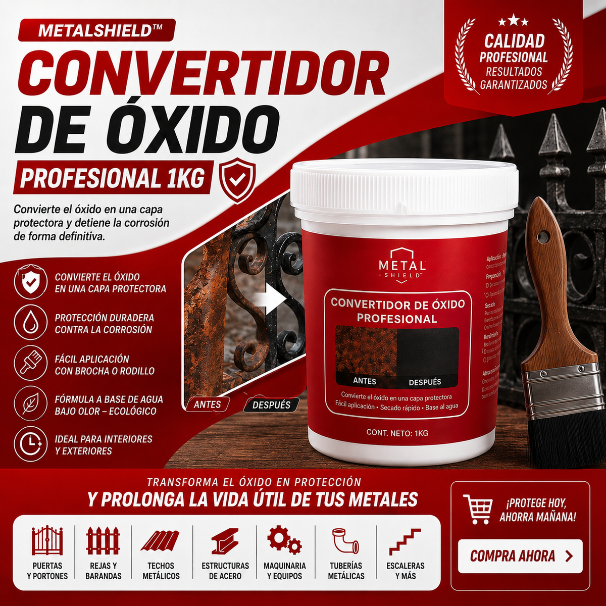 MetalShield™ Convertidor de Óxido Profesional 1KG