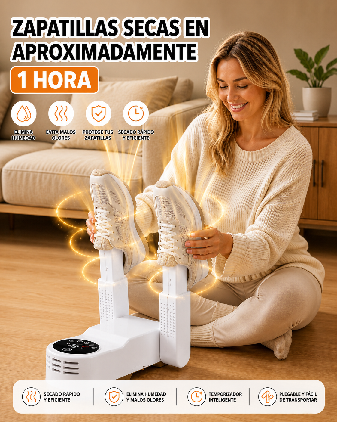 Secador Eléctrico de Zapatillas – Elimina la humedad del calzado – Mantén tus zapatillas secas incluso en días de lluvia o invierno
