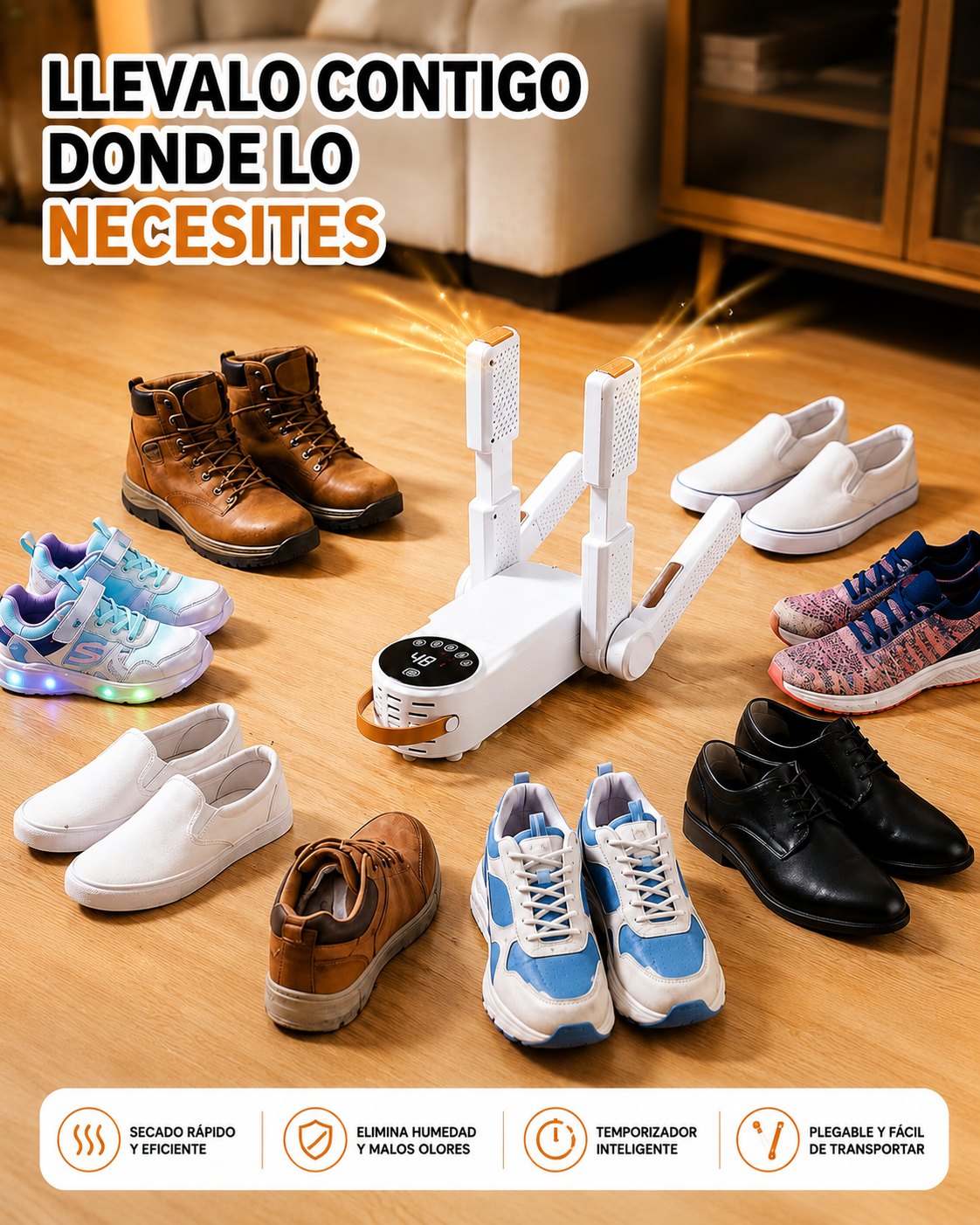 Secador Eléctrico de Zapatillas – Elimina la humedad del calzado – Mantén tus zapatillas secas incluso en días de lluvia o invierno