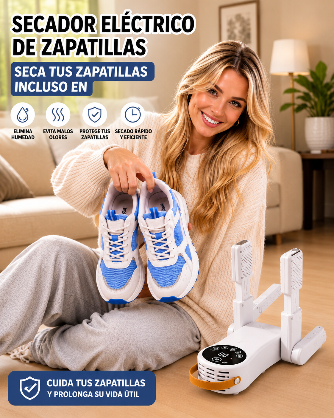 Secador Eléctrico de Zapatillas – Elimina la humedad del calzado – Mantén tus zapatillas secas incluso en días de lluvia o invierno
