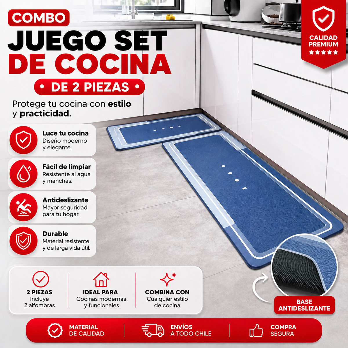 COMBO 2X1 Alfombras Antideslizantes ¡Absorben al Instante!